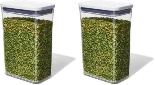 OXO Good Grips POP Container - Rectangle Medium 2.6L, White (Pack of 2)