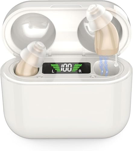 Digital Hearing Amplifiers Sound Device with Charging Case, Invisible Voice Enhancer, Long-Lasting Rechargeable Battery, Easy to Use