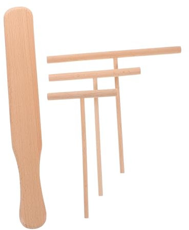 Gatuida 4piezas Espátula De Madera Para Hacer Crepes Volteador De Crepes Kit De Accesorios Para Extensor De Masa