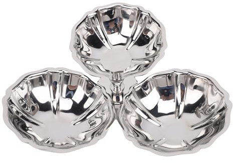 Fockety de acero inoxidable para servir, frutero 3 en 1, de postre reutilizable y portátil, de fruta para nevera, bandeja sencilla para aperitivos en casa, cocina