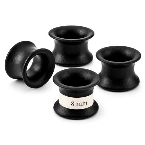 Fellisimo Silikon Ohr Tunnel 10 mm, 6mm, 8mm, 12mm – Schwarz – Weicher Silikon Plug/Tunnel – Komfort, Stabiler Halt, Pflegeleicht – für Geweitete Ohren – Double Flared