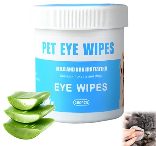 Teegxddy 200 Pezzi salviette Cane, Salviettine per la Pulizia Degli Occhi del Cane, Salviette Detergenti Delicate per Rimuovere Macchie di Lacrime, Ideali per la Pulizia Quotidiana di Cani e Cuccioli