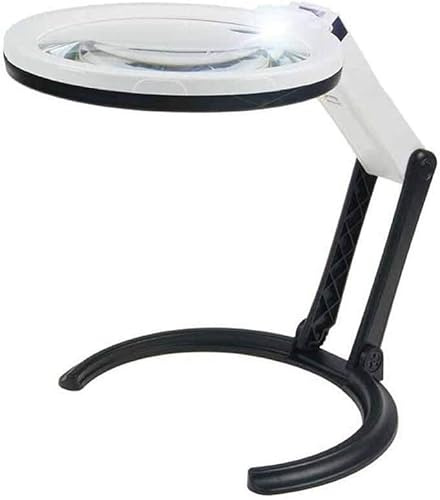 HJMMWT Screen Magnifier Desktop Magnifying Glass for Old Man Kids Reading with Light Folding 6X 10x Magnifying Glass Magnifier with Light Double The Comfort