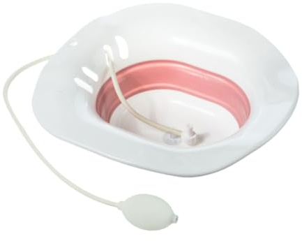 Faltbares Sitzbadbecken für Toilette nach Geburt, Rosa Kunststoff | Glatte Oberfläche, Postoperative Pflege, Anti Überlauf Öffnung, für Schwangere und Patienten Zufällige Farbe