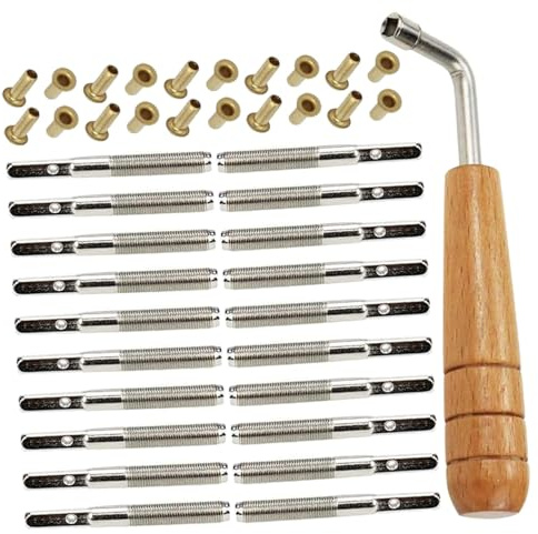 DEARMAMY Lyra Harfe Ersatz Stimmwirbel Zither Pins Metallnieten Inkl Schraubenschlüssel Robust und Langlebig für Lyre Saiteninstrumente Zubehör