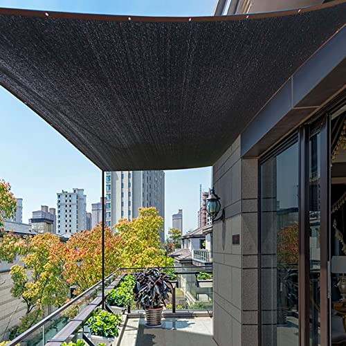 Tela de sombra con ojales de protección UV al 98 %, tela resistente para pérgola, invernadero, patio, plantas y flores, color negro, 2,5 x 3 metros