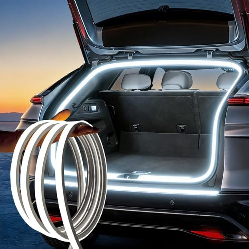 Auto LED Striscia di Luce per Il Tronco,Luce Bagagliaio Auto,Bianco,4M | Striscia LED Auto Interni con Sensore Automatico,Strisce Luminose a LED per Auto-Illuminazione Bagagliaio