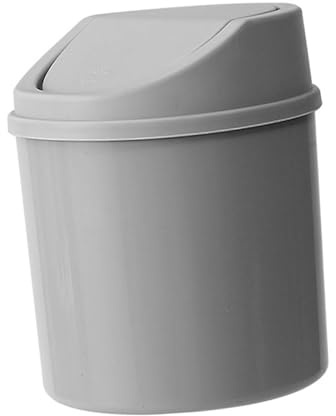 ZASCHMOY Pattumiera da Tavolo in Plastica con Design Ribaltabile, Mini Cestino Multifunzionale, Adatto per la Decorazione del Soggiorno, bianco. (GRAY)