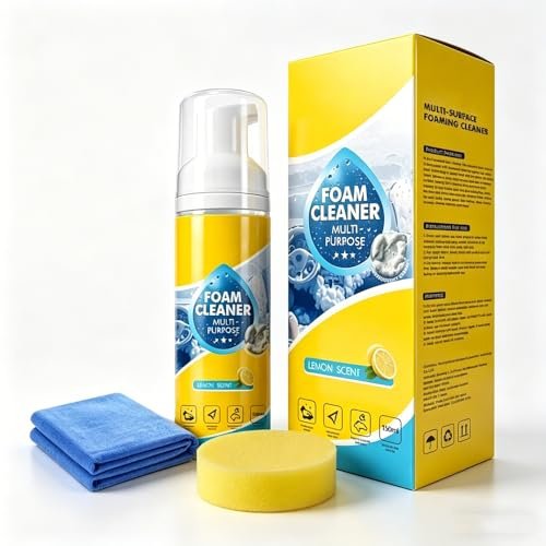 4-in-1 Multi-Enzyme Foam Cleaner, 2026 New All-Purpose Deep Cleaning Spray for Car Interior, Powerful & Multipurpose Car Interior Foam Cleaner, Suitable for Vehicle Interior, Home Use (1Pcs)