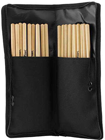 TIGER DGB42-BK Drumstick-Tasche mit Hardware, Floor-Tom Befestigungen und Tragegriff | Mit Hardware, Floor-Tom Befestigungen & Tragegriff, praktisch zur Aufbewahrung von Drumsticks