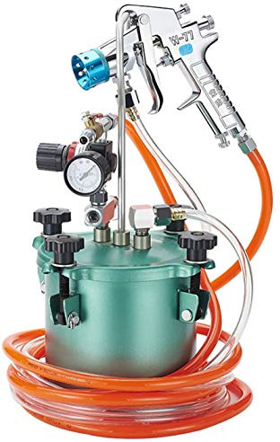 YUNSHINE 2L Neue Verbesserte Pneumatische Nachahmung Stein Farbe Druck Spritzpistole Bunte Lack Airbrush Hochleistungsdruck Eimer Marmor Farbe Kaliber Optional (3.0Cal)