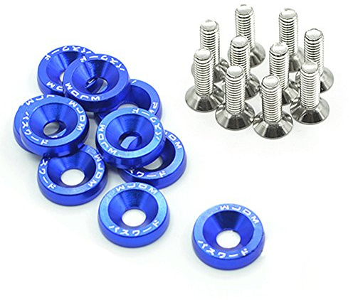 10 rondelle in alluminio anodizzato M60 per auto (blu)
