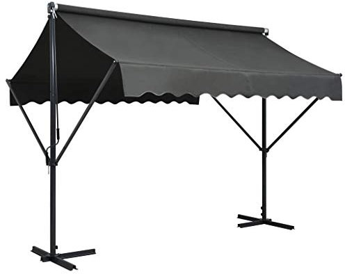 Fristående markis balkongmarkis terminalmarkis 300 x 300 cm antracit UV- och väderbeständig