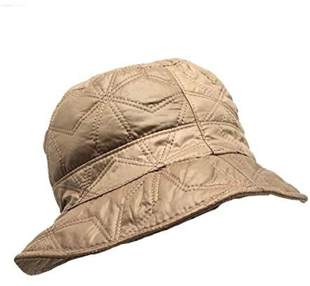 Show Response - Chapeau pour Femmes Imperméable Chapeau de Pluie Bob Matelassée Automne-Hiver (Beige, 57)
