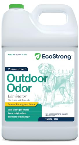 Eco Strong Geruchsvernichter für den Außenbereich, Enzymreiniger für Hunde, leistungsstark, für Tiere und Hof, Rasen, Zwingern, Terrassen, Decks (1 Gallon)