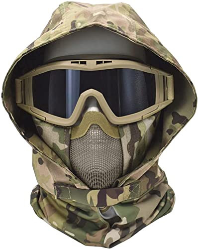 Faltbare Halbgesichts-Airsoft-Netzmaske mit Schutzbrille Und Verstellbarer Sturmhaube, Verwendet Für Cosplay-Kostümfilmaufnahmen