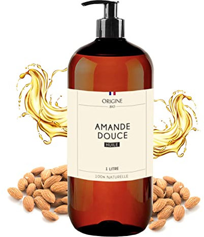 Origine - Olio di Mandorle Dolci 1 Litro - Pelle 100% Naturale - Marchio Francese - Massaggio Viso Corpo Smagliature…
