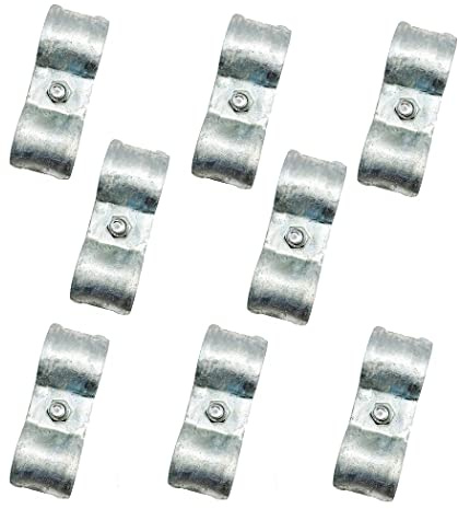 1-3/8 Chain Link Fence Panel Clamps,Galvanized Fence Dog Kennel Clamps,Saddle Clamps, 8pcs for 32mm Pipe Panel Frames