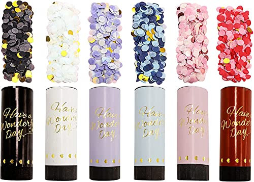 Sparacoriandoli Compleanno Party Popper 6Pcs Coriandoli Matrimonio per San Valentino, Matrimonio, Feste, Compleanni, baby shower