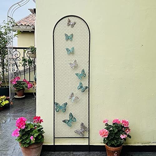 ZYFA Rankgitter Rankhilfe Garten Deko Metall-Rankgitter Kletterhilfe für Pflanzen,Schmetterling Spalier Beetzaun Beeteinfassung für Kletterpflanzen und Rosen (Color : Vintage Butterfly)