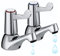 Pair of 2 Bathroom Basin Taps – Bathroom Sink Tap with Ceramic Chrome Lever Brass Pillar for Hot and Cold Water, Pair of Bathroom Sink Taps Modern Basin Taps for Bathroom and Kitchen Turn Lever Taps
