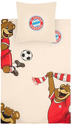 FC Bayern München Bettwäsche Berni | Kinder | Beige-Rot