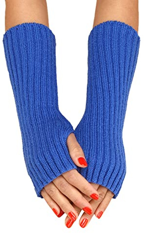 Damen Fingerlose Handschuhe Lang Thicken Strick Pluswärmer Handstulpen Armwärmer Stulpen Stricken Armstulpe Fingerlose Gestrickte Handgelenk, Pluswärmer Handstulpen Fingerlose (d-Blue, One Size)