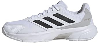 adidas Men's Courtjam Control 3 Tennis Shoes, Cloud White/Core Black/Grey Two, 10 UK
