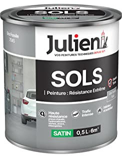 Julien Peinture Sols Extrême Intérieur et Extérieur - Chapes béton, ciment lissé, briques, asphalte, planchers et parquets - Gris Fossile 0,5 L