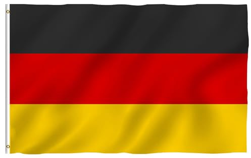 Bandera de Alemania con ojales, ojales metálicos, resistente a la intemperie, 150 x 90 cm