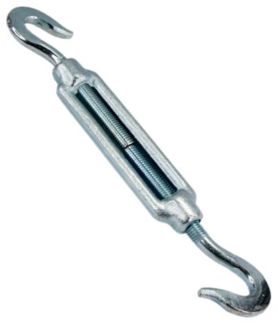 PRIOstahl Tendeur de câble réglable - Vis de serrage - Crochet de serrage - 1 pièce - Modèle : crochet - Taille : M10 - Connexion pour câbles métalliques - Galvanisé