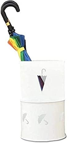 Home Schirmständer Schirmständer Mit 2 Ebenen Und Tropfschale, Schirmständer Aus Eisen, Regenschirmständer, Heimbüro, Regenschirmeimer Schirmständer Eckschirmständer ( Color : White , Size : 30*50cm )