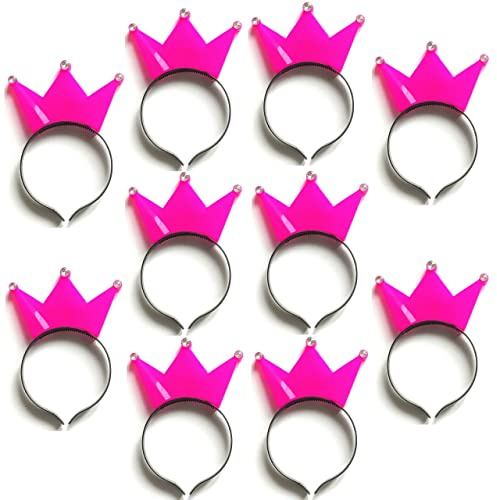 Partyknicklichter 10 LED Haarreifen mit Krone in PINK mit 3 Modi - für Geburtstag, Events, Konzert, Roland Kaiser