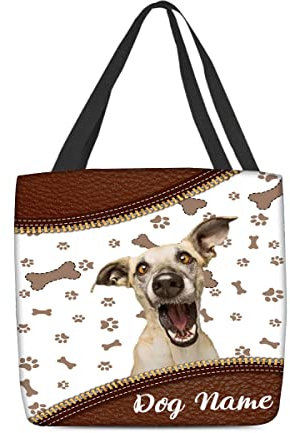 Bolso De Tela Paño Personalizado Para Perros Whippet Bolsa De Playa Durable Bolsa Tela Tote Bag Reutilizables Bolsos Bandolera Para Enfermería, Compras, Trabajo Diario