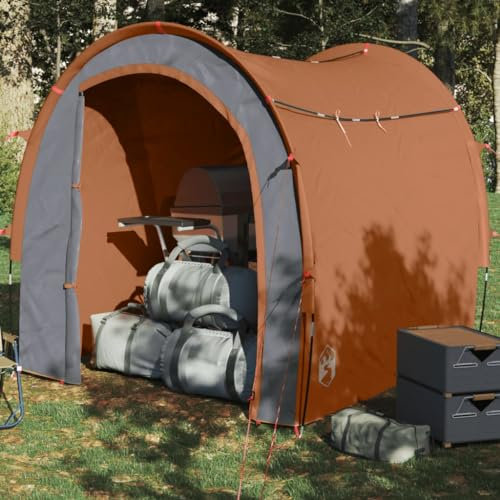 ZEYUAN Lagerzelt Grau und Orange 204x183x178 cm 185T TAFT, Carport, Autozelt, Garage, Weidezelt, Unterstand, Zeltgarage, Lagerzelt, Gerätezelt - 94379