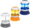 Spazzola Piatti con Dispenser, 3 Pezzi Spazzola per Piatti con Dosatore di Detersivo per Piatti, Dispenser di Sapone Lavaggio per Piatti,Pentole,Lavandini