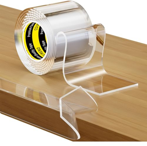 COUMENO Kantenschutz Transparent, 50 mm x 1m, 2 mm Dick, Starke Klebekraft Ecken- & Kantenschutz zum Kindersichern und Baby-Schutz, Weiche Möbelkantenschoner für Wände,Bleche,Glastische,Möbel,Betten