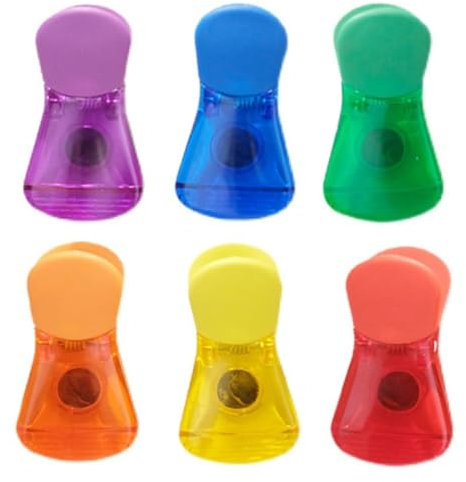 YAPKOLV 6 Pièces Clips de Fermeture pour Sachets Alimentaires Clips de Scellage pour Tétines de Plastique Clips de Sécurité pour Sachets de Réfrigérateur pour Cuisine Bureau Noix Snack (Multicolore)