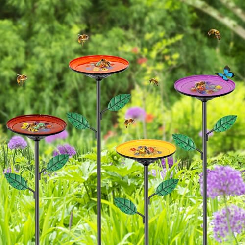 4 Stück Wasserspender für Bienen, Tränke für Bienen aus Waben, Wasserspender für Bienenzucht, Futterspender für Honig, Spender (rot, gelb, orange, violett)