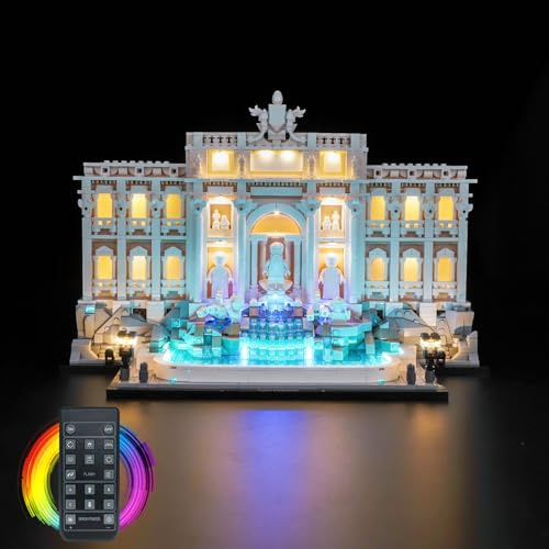 Kit de luz de mando a distancia compatible con Lego 21062 Trevi Fountain (no modelo), juego de iluminación LED compatible con Lego Trevi Fountain juguete creativo