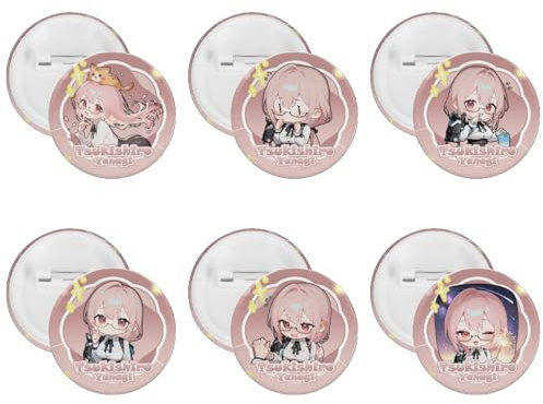PLAYDOM Zenless Zone Zero Ellen Joe Tsukishiro Yanagi Abzeichen 6Pcs Spiel Figur Pins Set für Rucksäcke, Cosplay Zubehör (Yanagi)