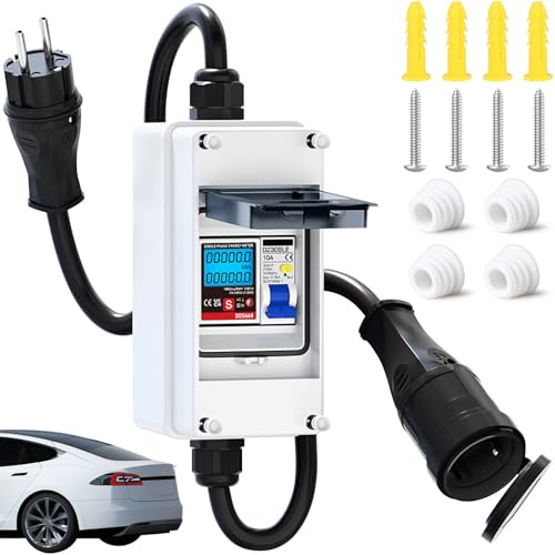 Mobiler Digitaler Stromzähler für Steckdose 80A 230V – IP65 Wasserdich Stromverbrauchsmesser, Tragbar Outdoor stromzähler mit Reset für Wohnmobile und Haushaltsanwendungen