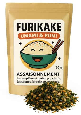 Furikake Assaisonnement Traditionnel Saveurs Umami – Pour Riz, Soupe, Nouilles, salade – Croquant & Savoureux avec Graines de Sésame, Algues Nori, Bonite Séchée, Pour une Cuisine Authentique