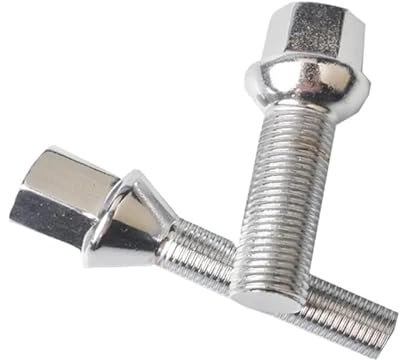 Bulloni per Cerchi Lega, Bulloni For Ruote In Acciaio M12x1,5 14x1,25 12x1, Di Varie Lunghezze 10 Pezzi Adatti BMW Audi Mercedes Porsche(10pcs round 27mm,M12x1.5)