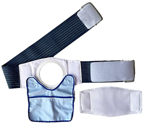 Kolostomiband för Män och Kvinnor, Justerbart Stomiband, Stomiband med Avtagbar Ytterficka och Skyddande Överdrag för Ileostomipåsehållare för Urostomi(XL)