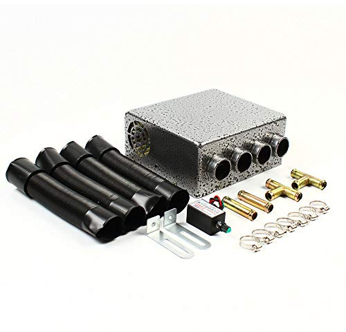 Calefacción bajo el tablero, 12 V, 4 puertos, universal, con interruptor de velocidad, descongelador de parabrisas para vehículos diésel, para automóviles, camiones, minivans, excavadoras y cosechad