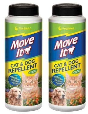 PRICE BEATER Cat & Dog Move-it Powder Repellent, Indoor & Outdoor Pet Deterrent for Clean Gardens, Lawns & Driveways, Pleasant Smell, Safe Pest Control, Prevents Fouling & Marking (Pack of 2)