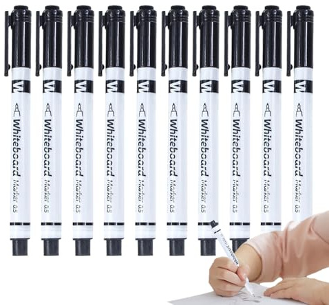 avtorkningsbara whiteboard-märkpennor – ultrafin spets 0,7 mm, luktfria pennor, icke-permanenta skrivverktyg | färgsorterat, avtorkbart markörset | för hemmabruk