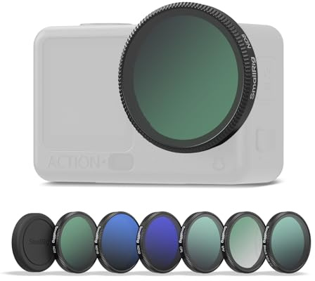 SMALLRIG Filter Kit for DJI Osmo Action 6, 6 Pack ND8 ND16 ND32 CPL UV 1/4 Effect Black Mist Filters, Snap-On Polarizing Neutral Density & Lens Silicone Cover, HD Optical Glass & Multi-Coated - 5967