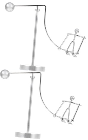TOGEVAL 2 St Balansleksak för Skrivbord med Skidfigurer Fysikens Eviga Rörelse Skulptur i Legering och Batterifri för Stresslindring och Kontorsdekoration